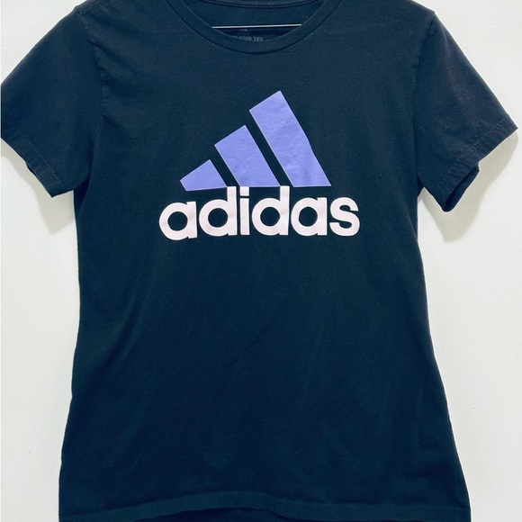 adidas Black Crew Neck Short Sleeve Tee - Picture 1 of 10